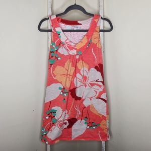 Boden 6R Tarifa floral coral hibiscus sleeveless dress